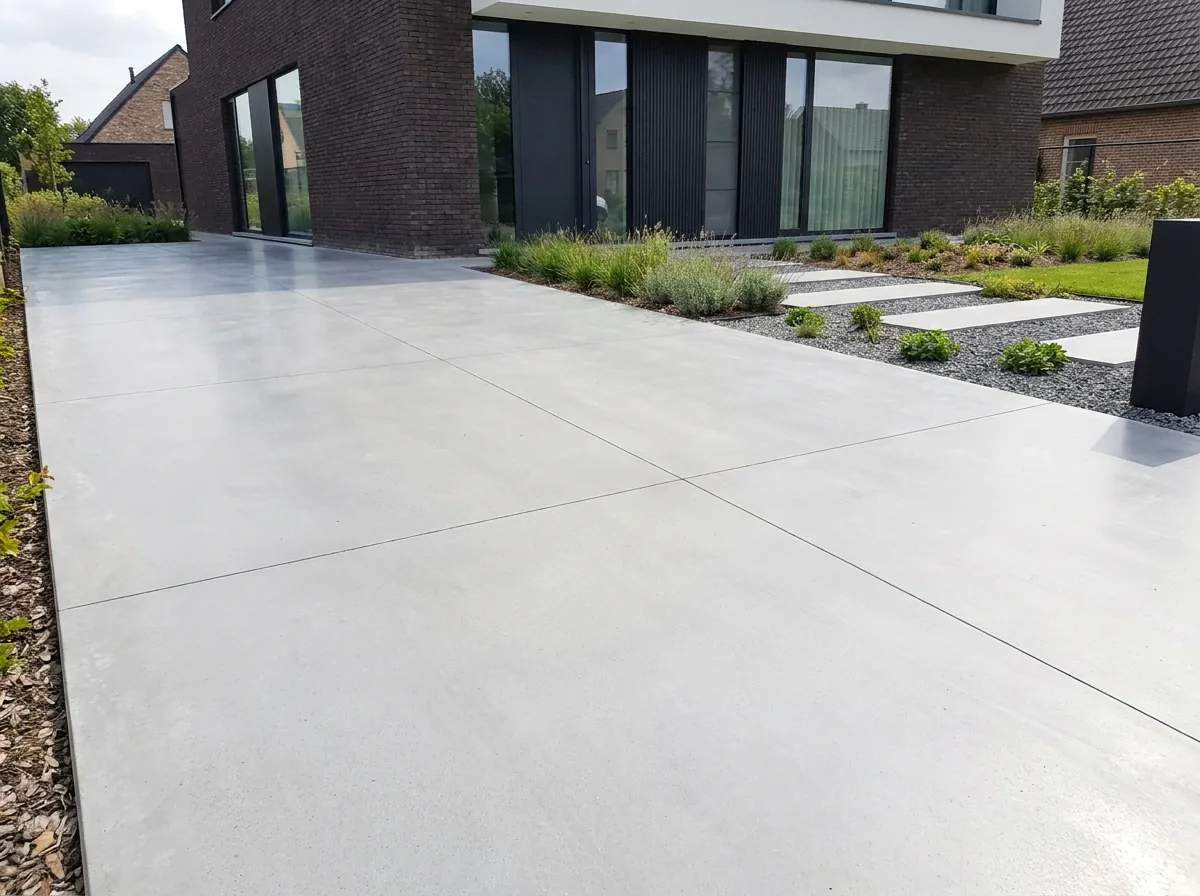 Gepolierde betonnen oprit zonder voegen